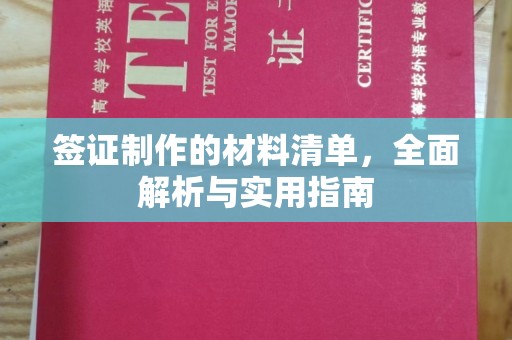 信义签证制作的材料清单，全面解析与实用指南